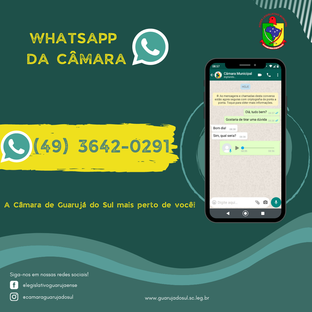 Whatsapp da Câmara.